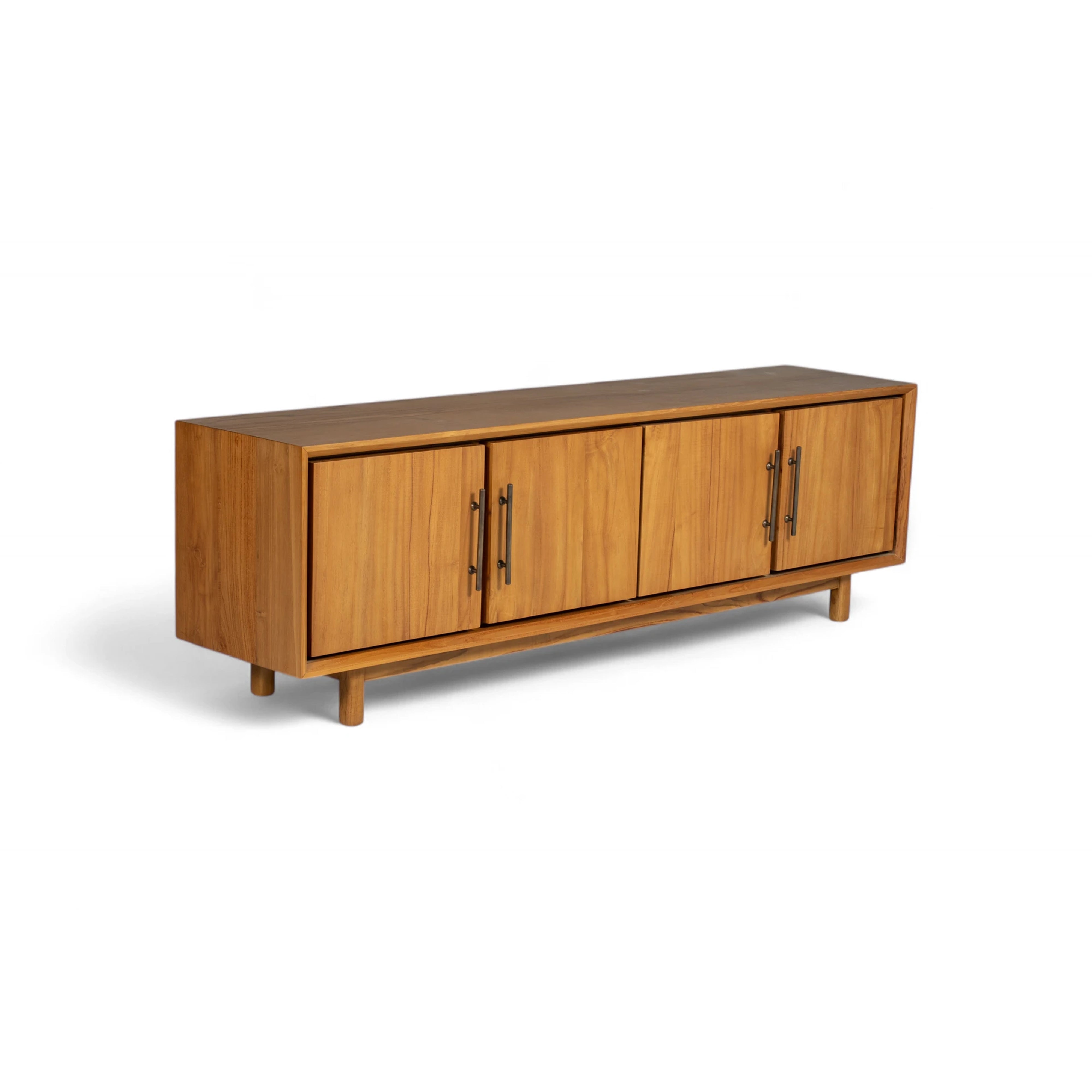 Florence TV Unit | Teak Timber & Rustic Wire Finish
