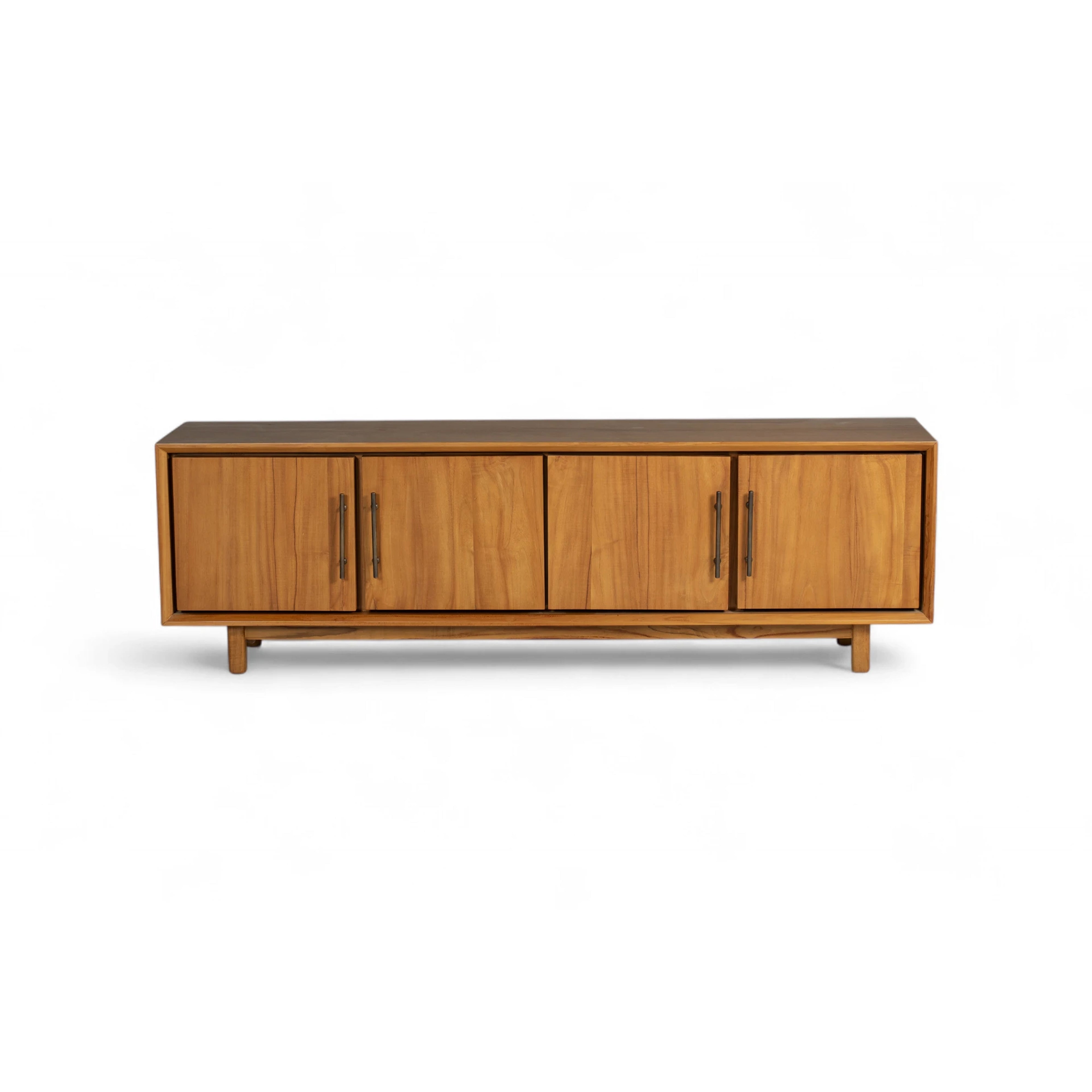 Florence TV Unit | Teak Timber & Rustic Wire Finish