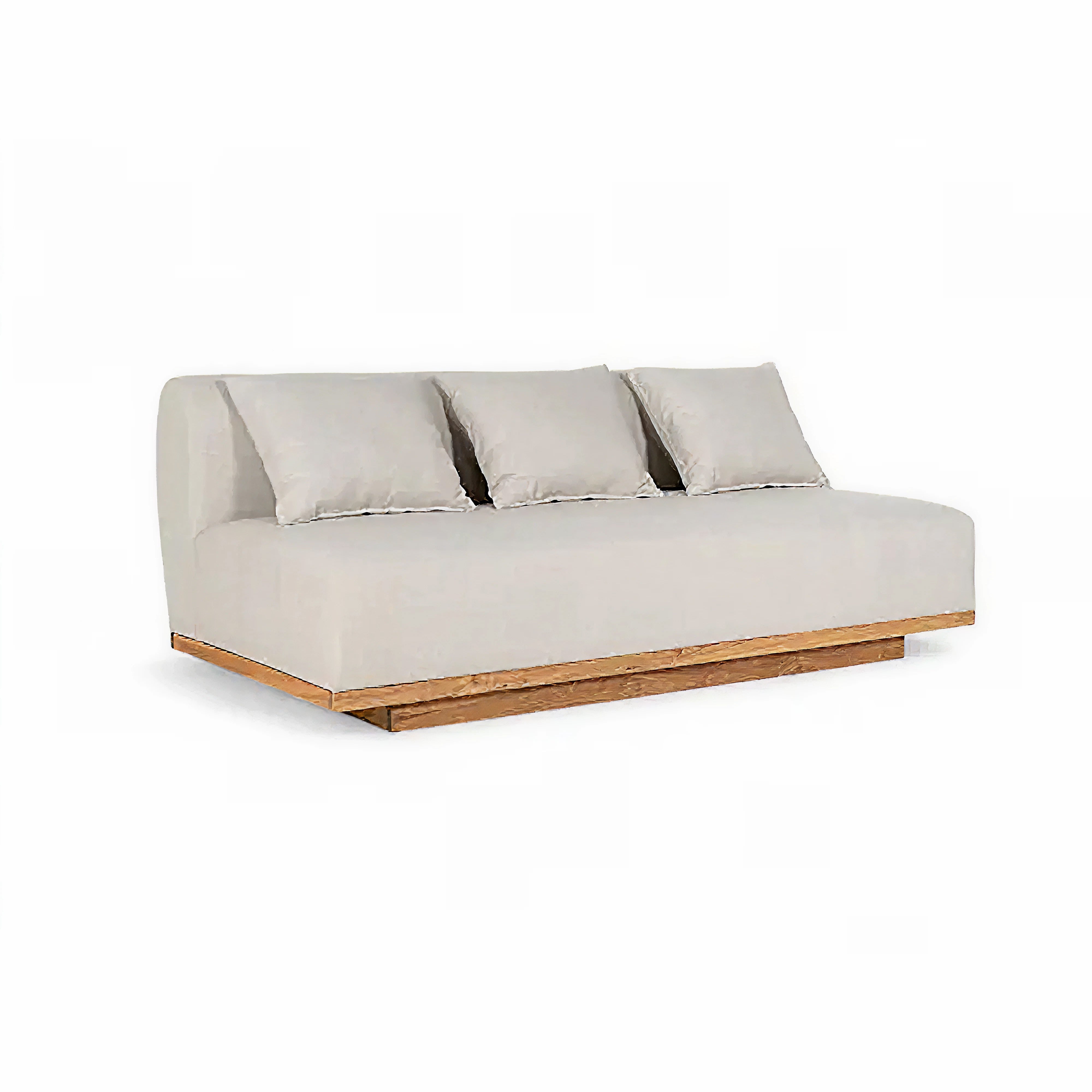 Jenne 2-Seater Modular Lounge | Teak Timber and Fabric