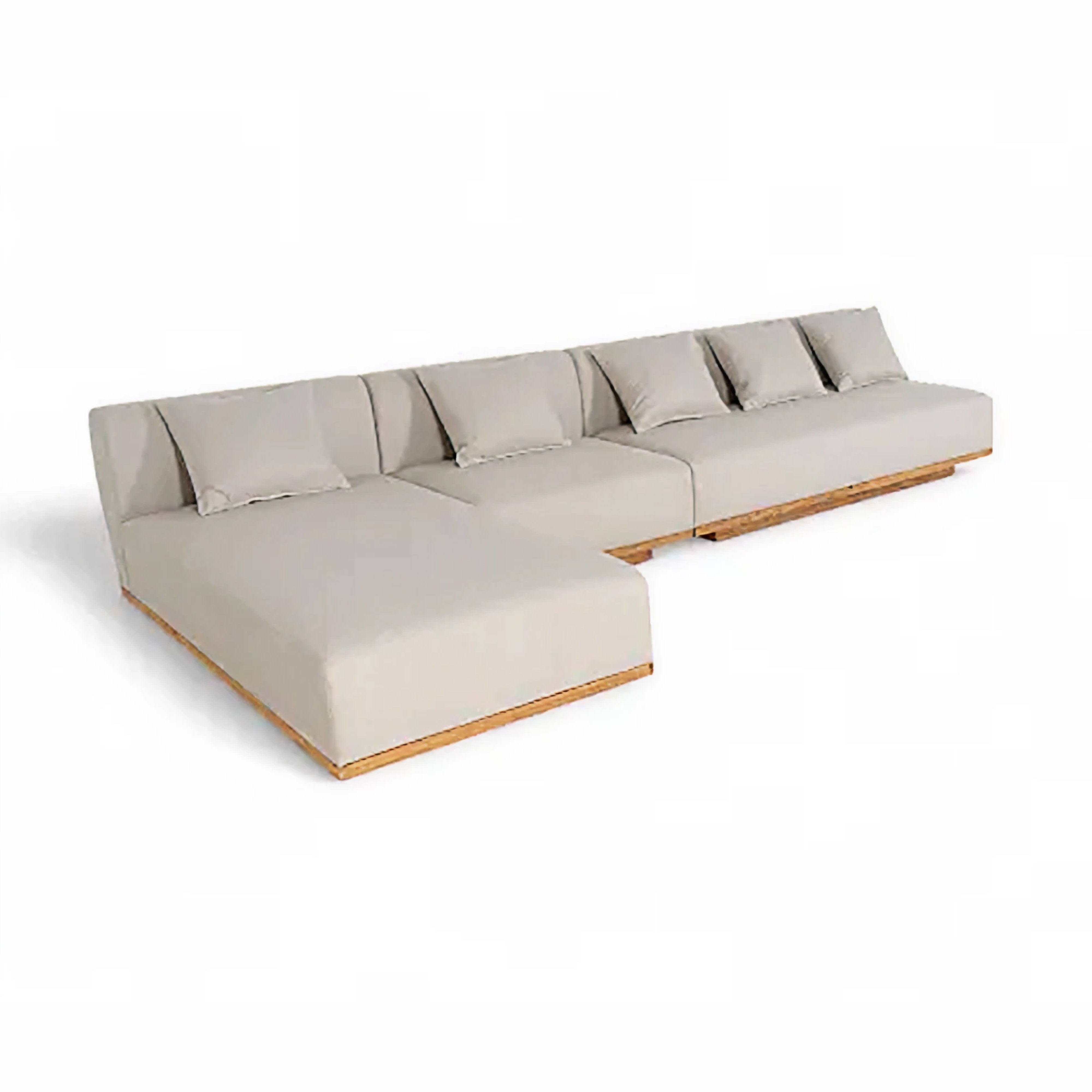 Jenne Chaise Modular Lounge | Teak Timber & Fabric