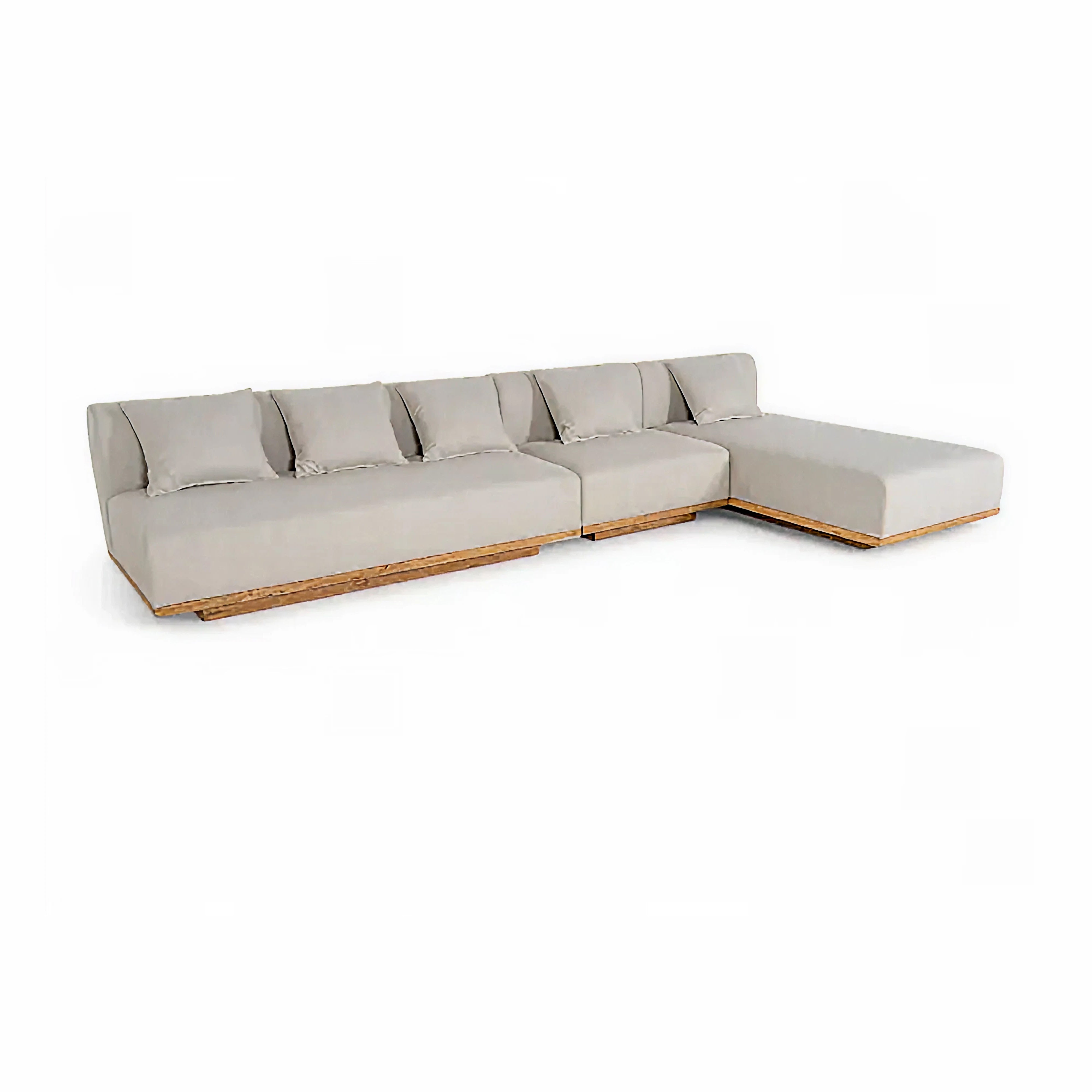 Jenne Chaise Modular Lounge | Teak Timber & Fabric