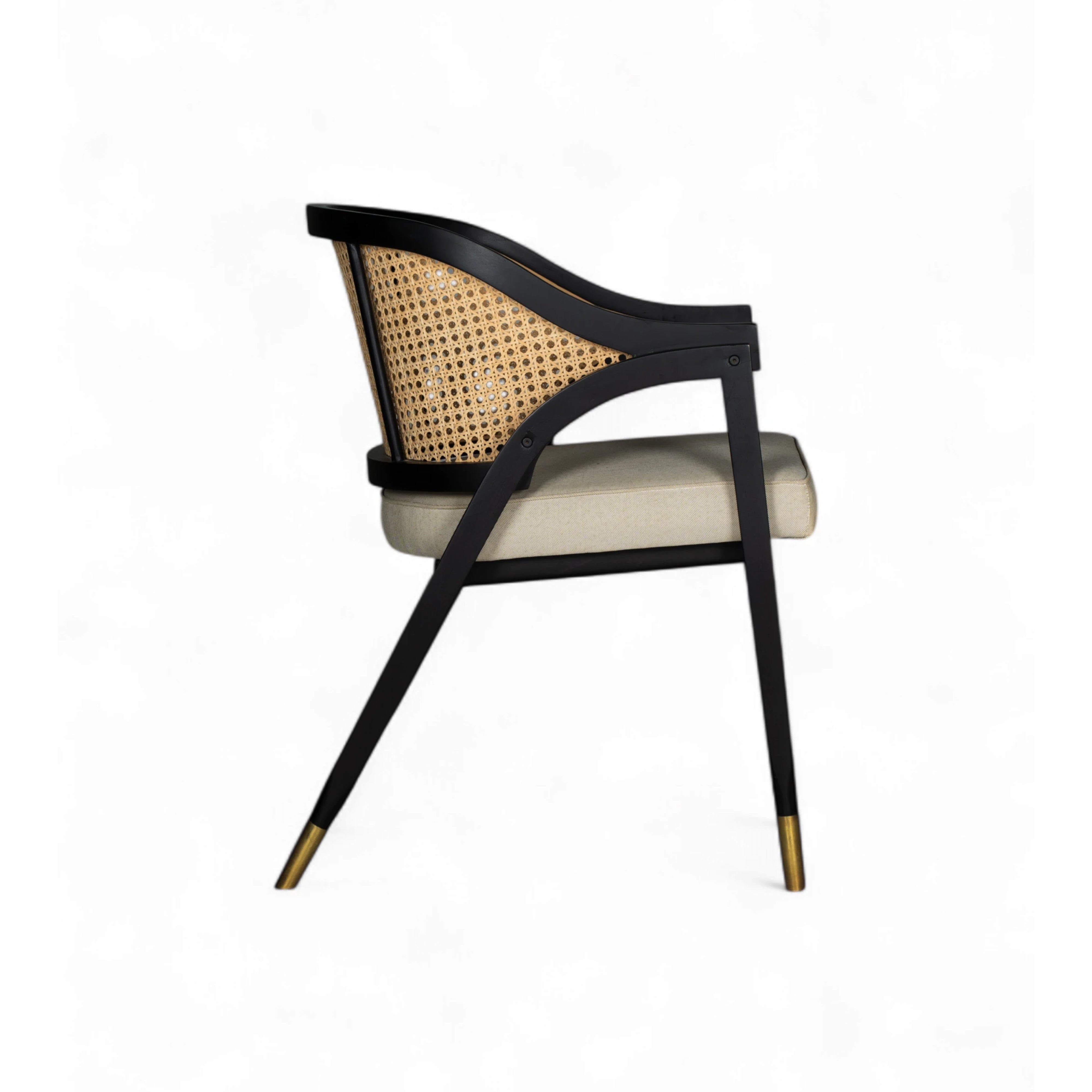 Latana Dining Arm Chair | Solid Teak Timber with rattan inlay