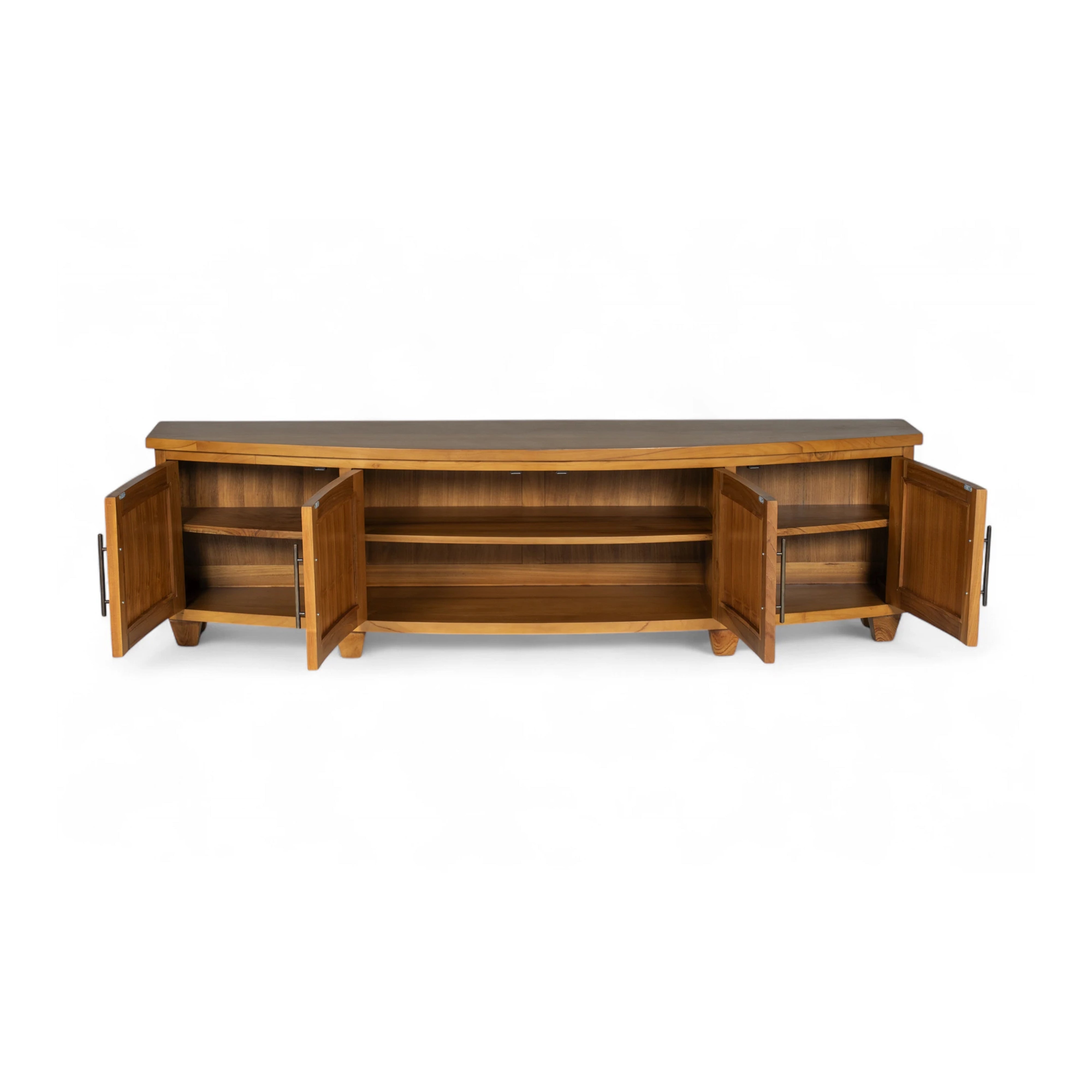 Samrong TV Unit | Solid Teak Timber & Rattan Inlays