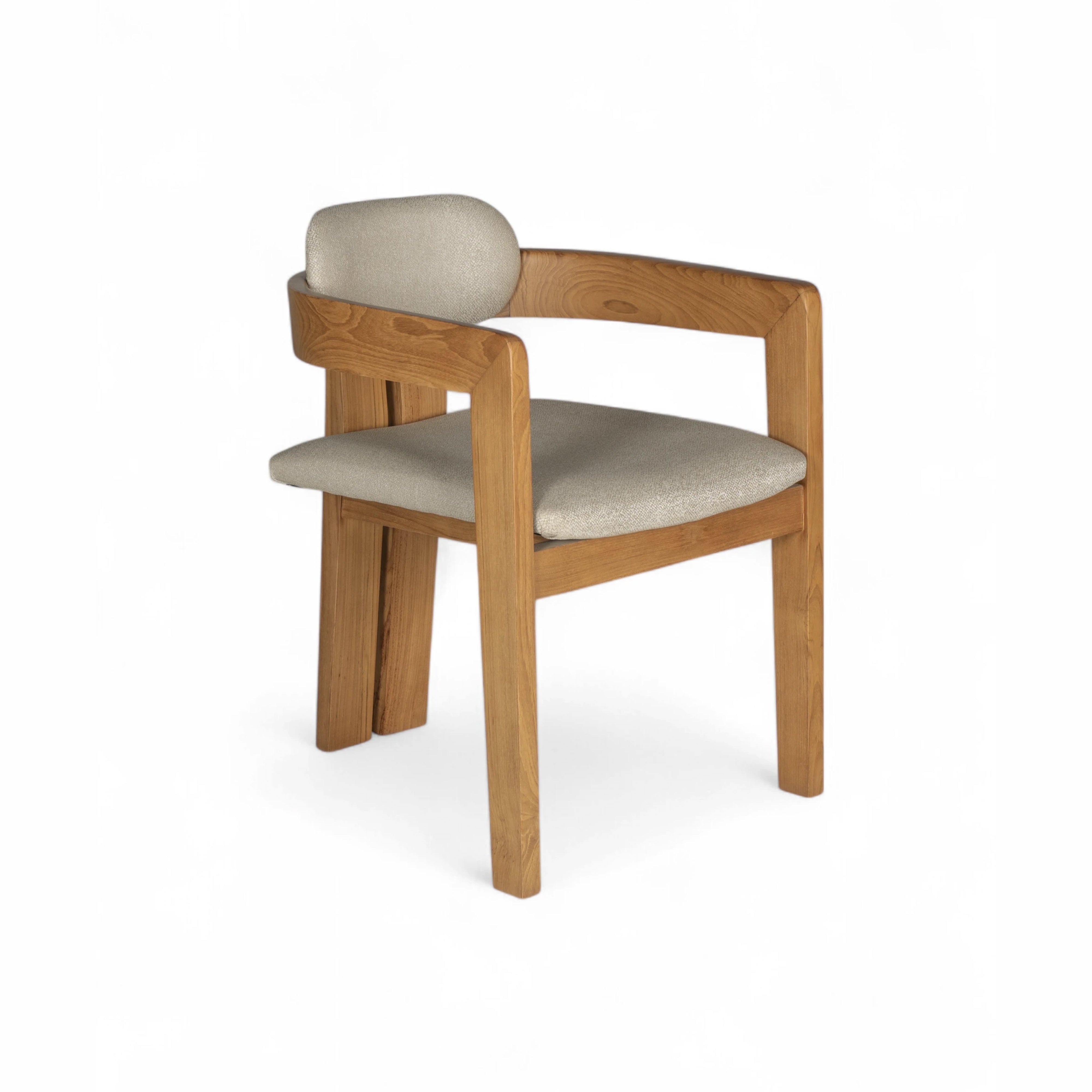Solaro Dining Chair | Solid Teak Timber and fabric upholstery