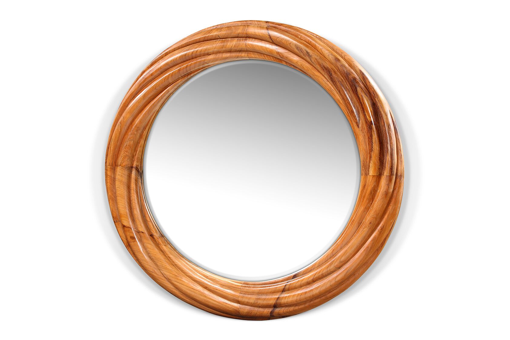 Sanchaya Round Carved Mirror