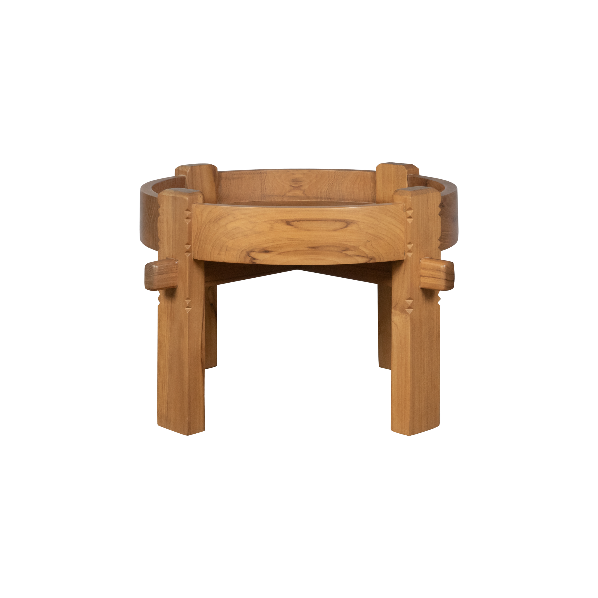 Maya Rustic Round Coffee Table | Solid Teak Timber