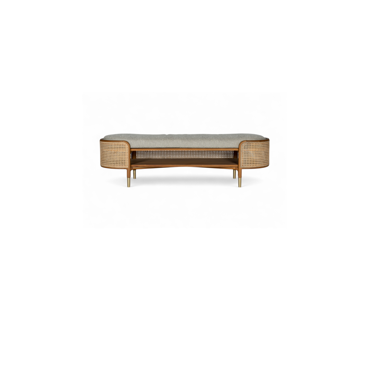 Latana Bench | Teak Timber and natural rattan inlays