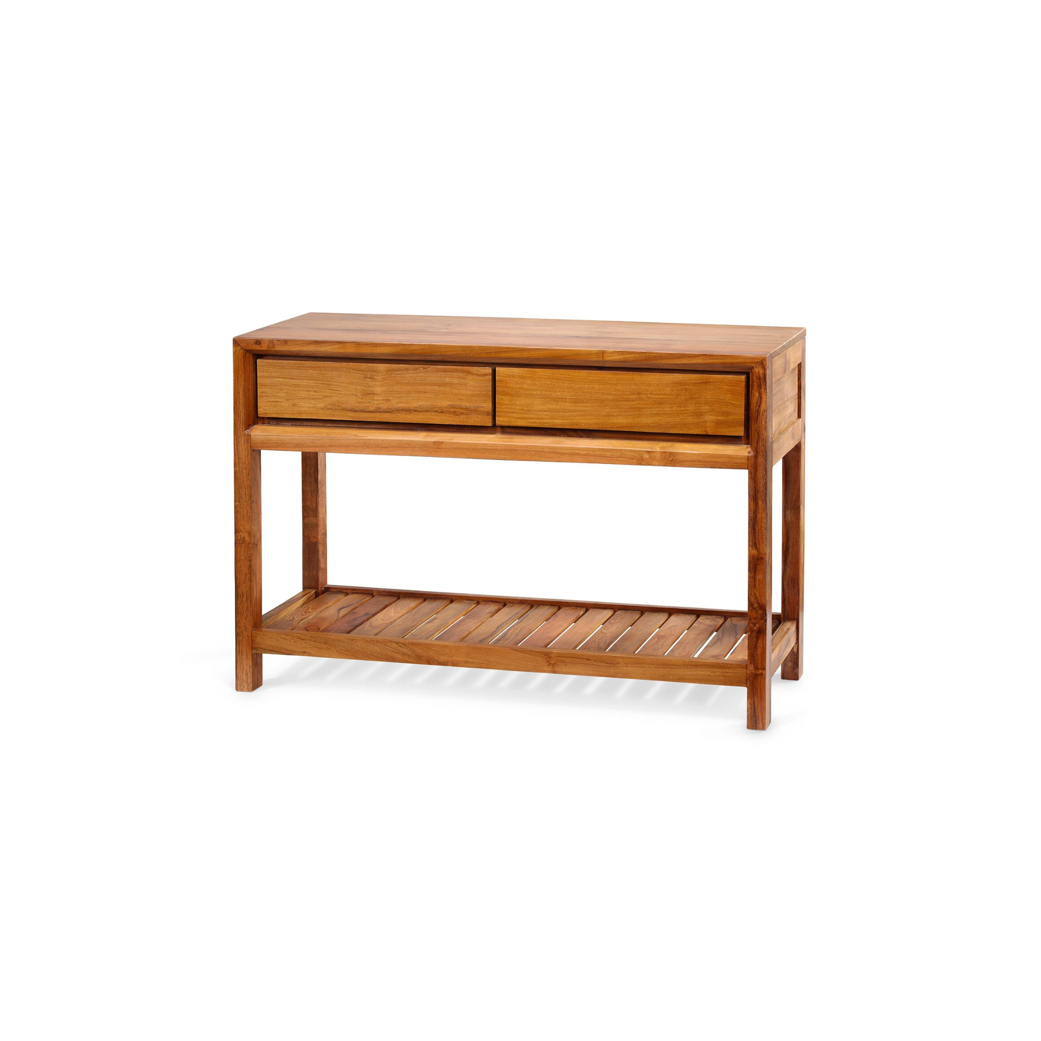 Floating Console 2 drawers | Solid Teak Timber