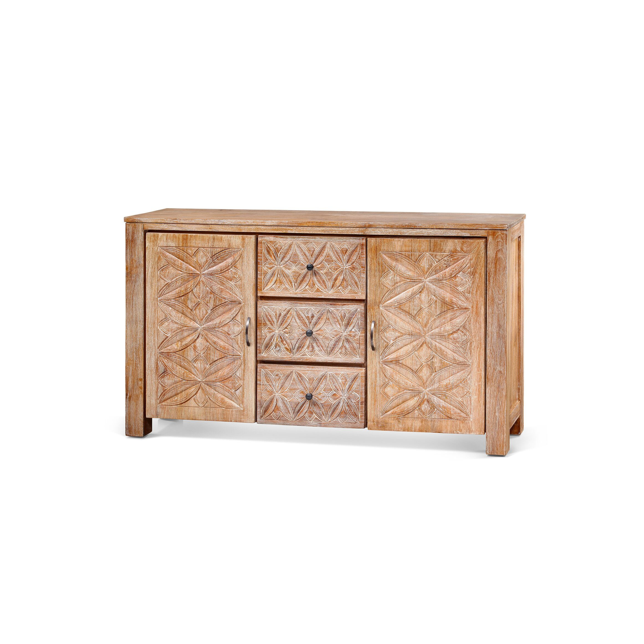 Oracle Buffet, Carved 2 Doors, 3 Drawers | Solid Teak Timber