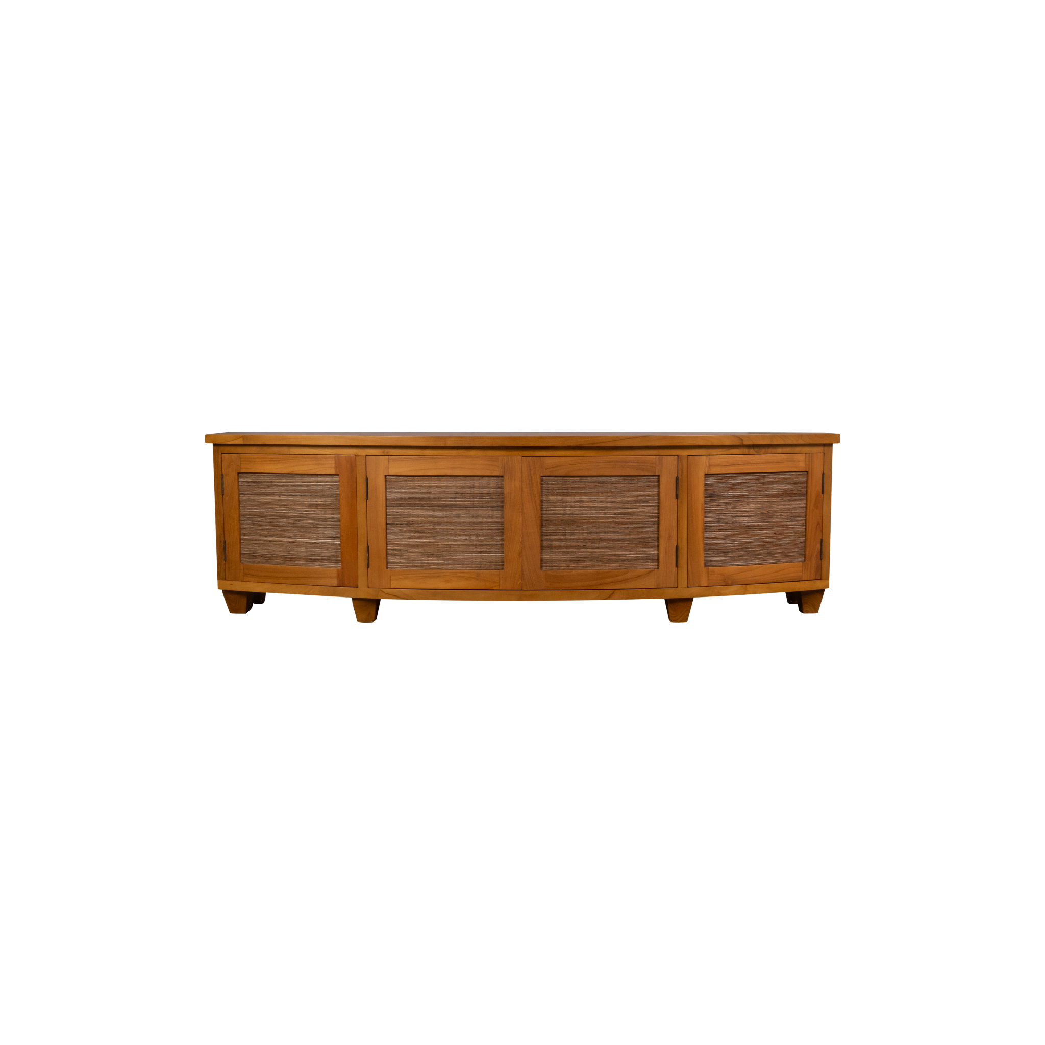 Samrong TV Unit | Solid Teak Timber & Rattan Inlays