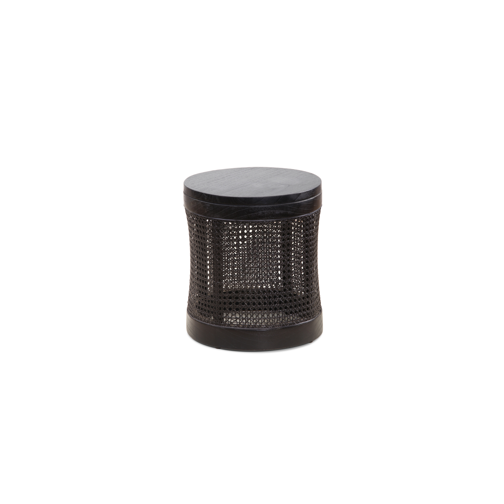 Bahamas Round Side table | Teak timber and natural rattan