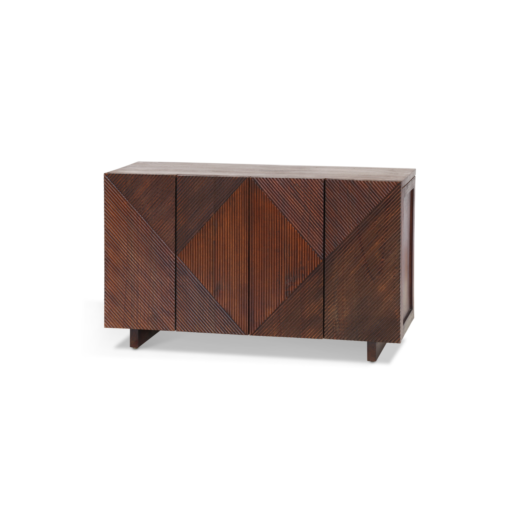 Grooves Buffet Small | Solid Teak Timber