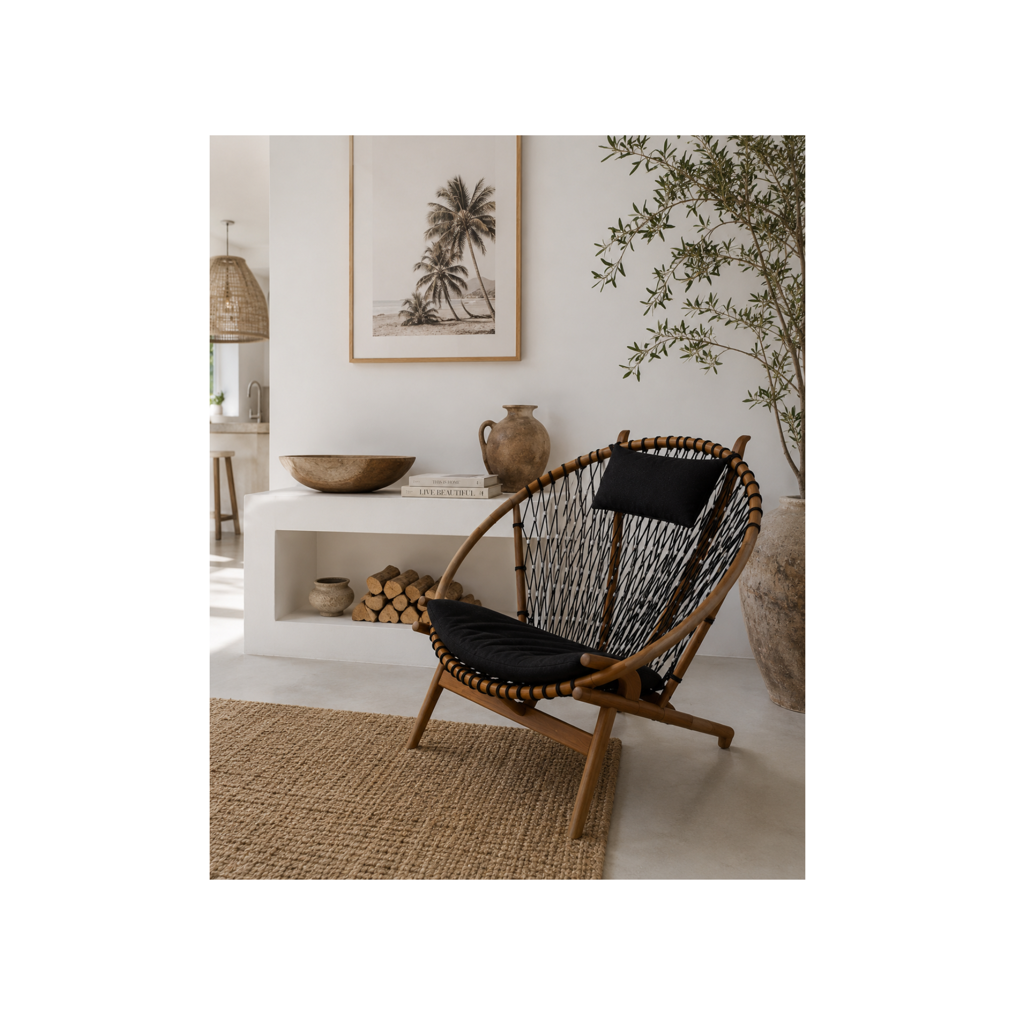 Selena Lazy Chair | Solid Teak Timber and Polyester rope.