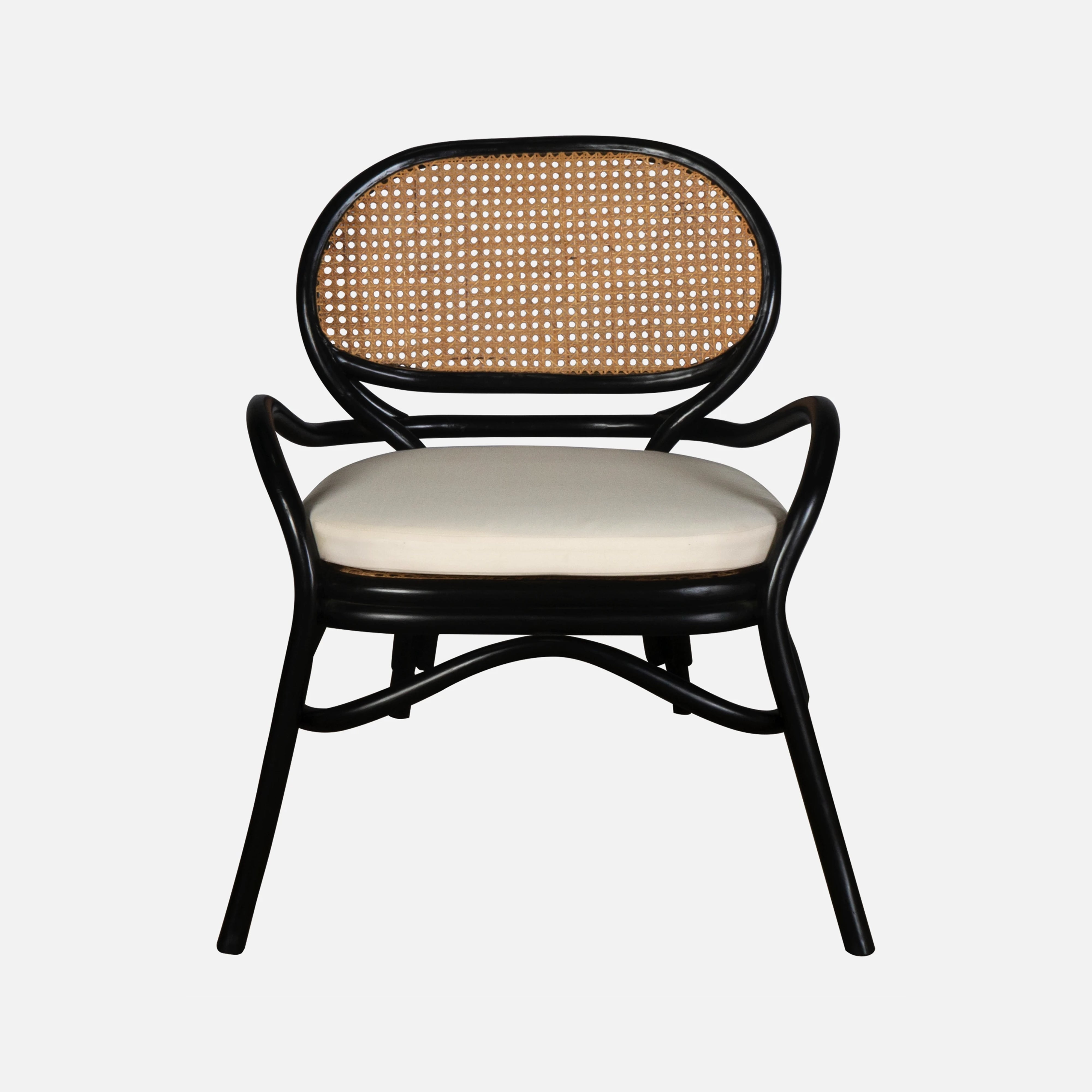Venice Armchair | Black Rattan Chair with Cushion