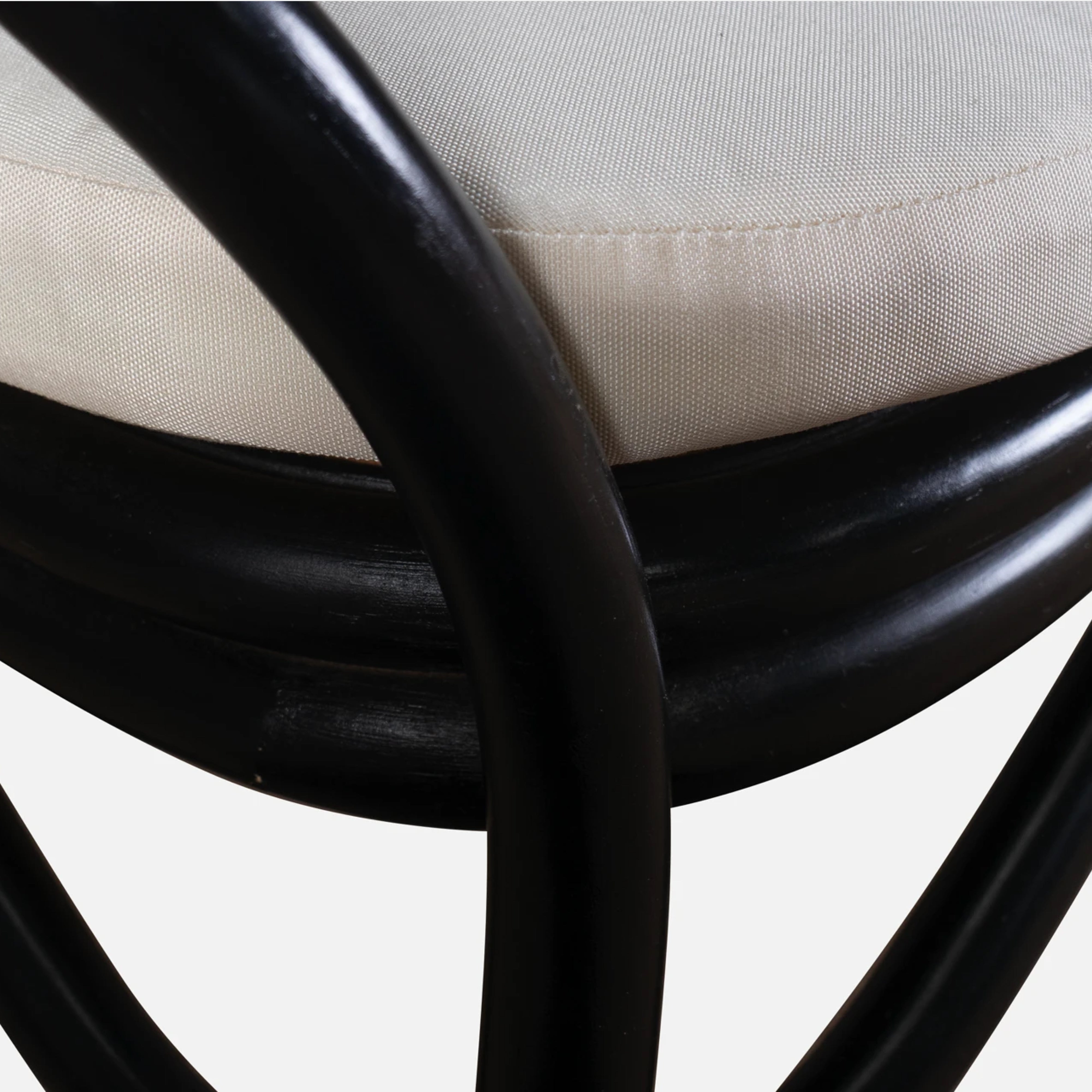Venice Armchair | Black Rattan Chair with Cushion