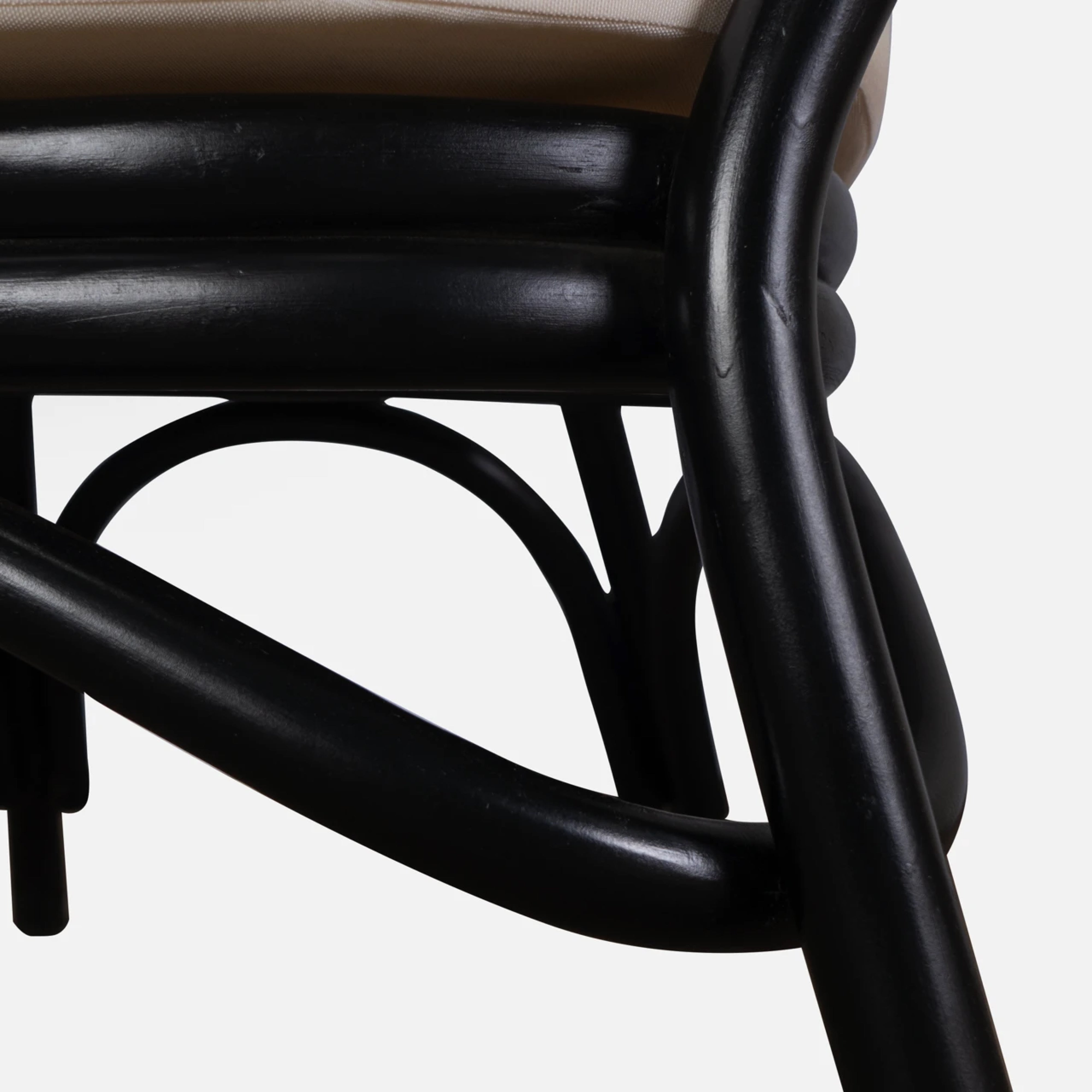 Venice Armchair | Black Rattan Chair with Cushion