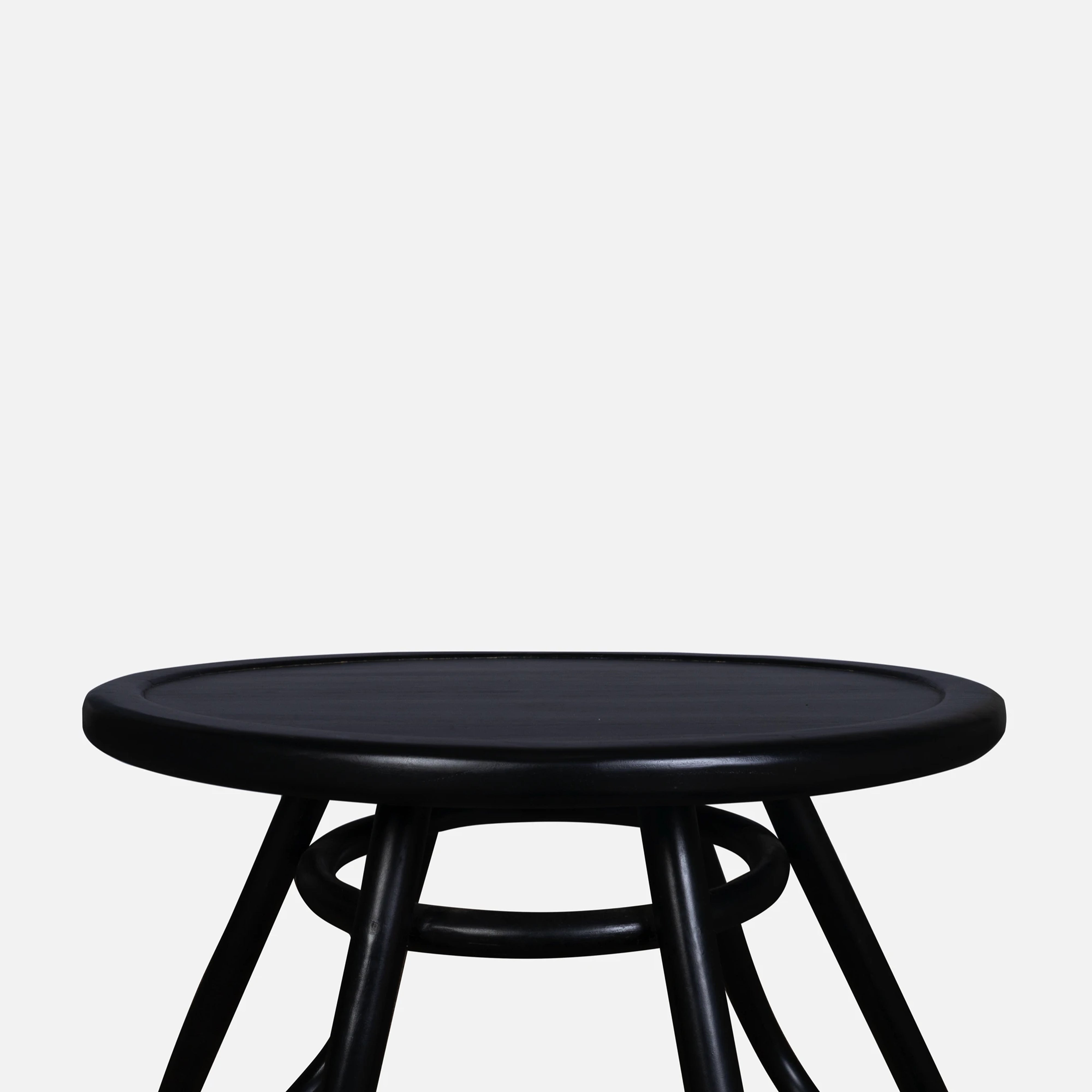 Venice Side Table | Black Rattan & Timber Top