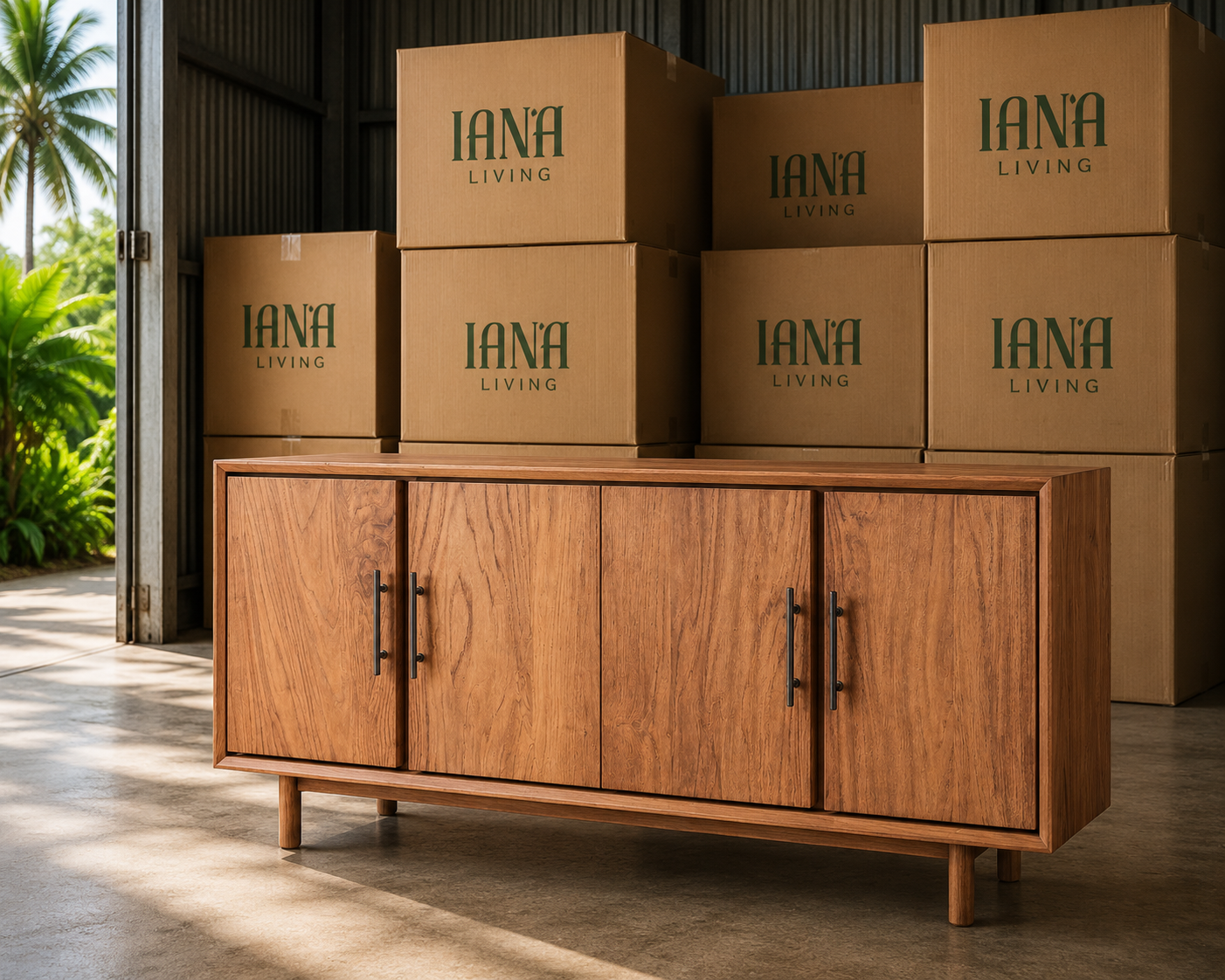 Florence Buffet 4 Doors | Solid Teak Timber