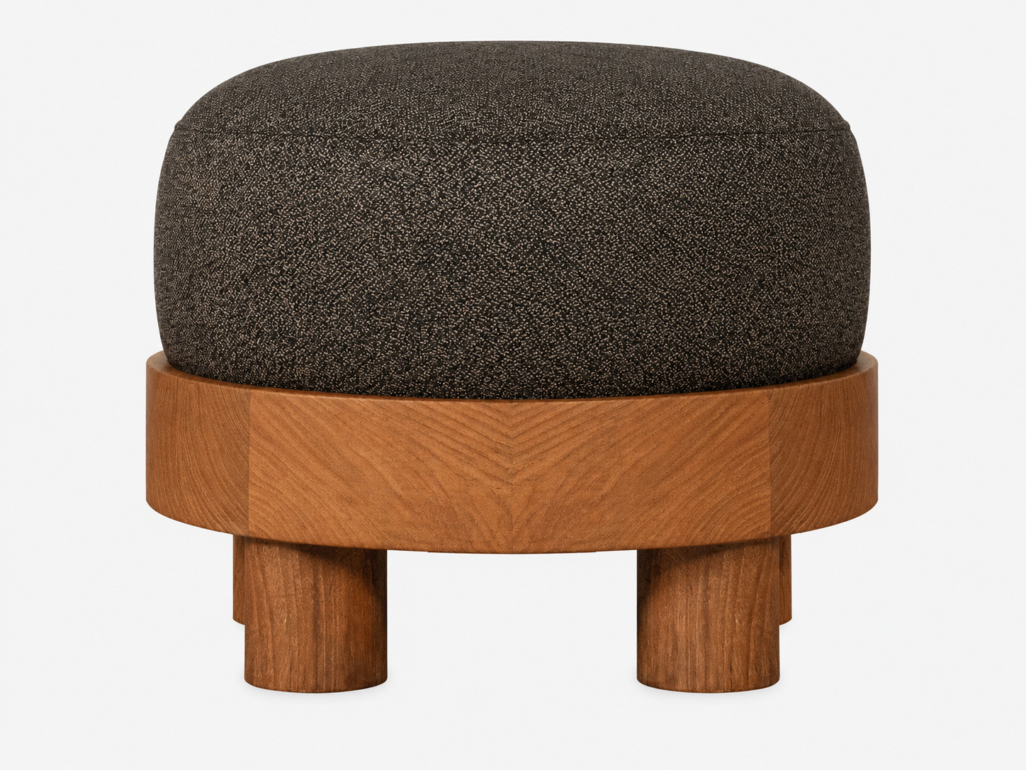 Jaz Ottoman | Solid Teak Timber, fabric padded seat