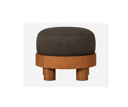 Jaz Ottoman | Solid Teak Timber, fabric padded seat