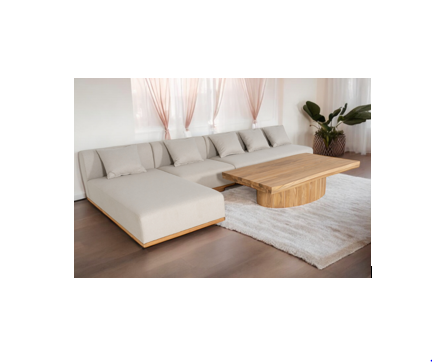 Jenne 1-Seater Modular Lounge | Teak & Fabric