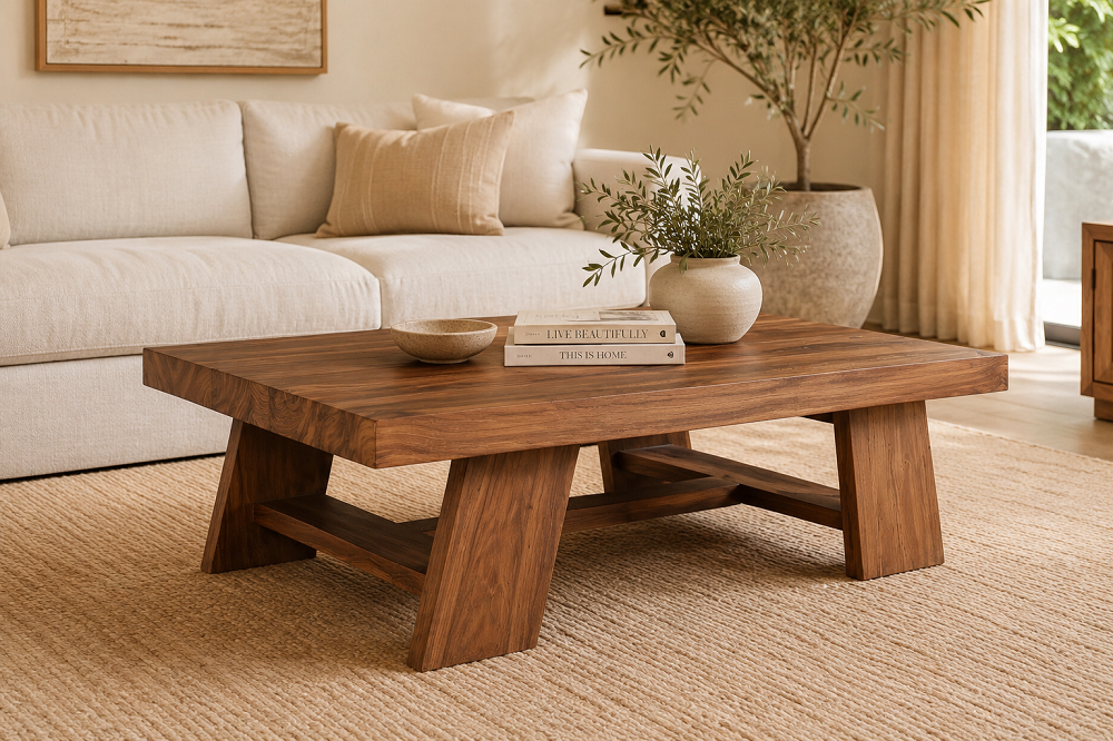 Jonas Rustic Coffee Table | Solid Teak Timber