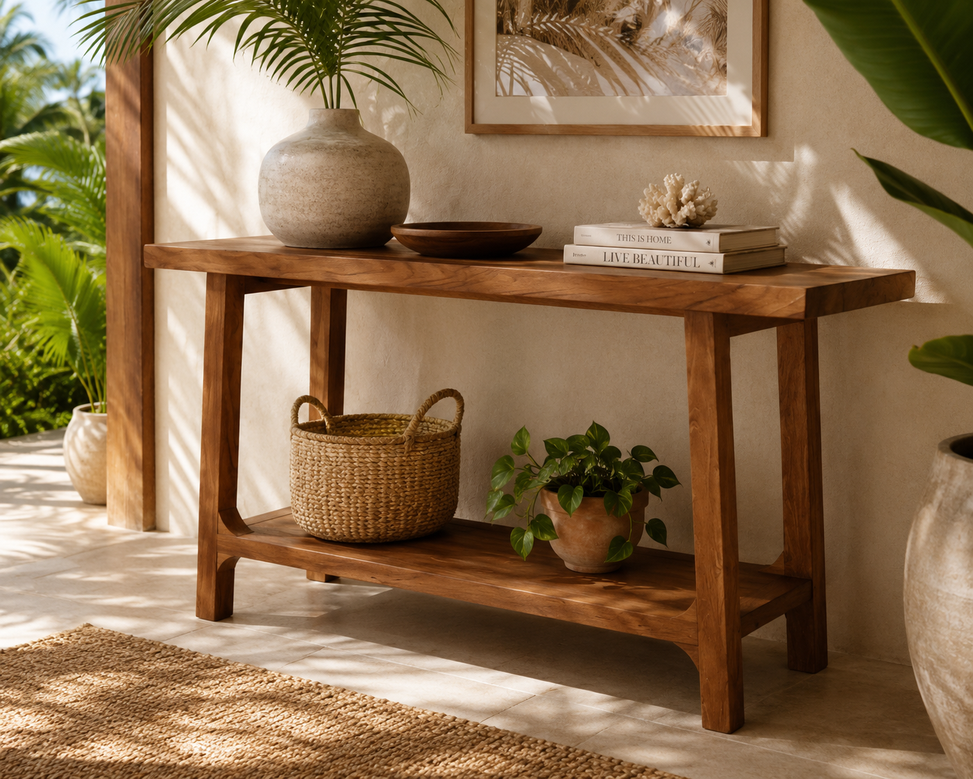 Jonas Rustic Console | Solid Teak Timber