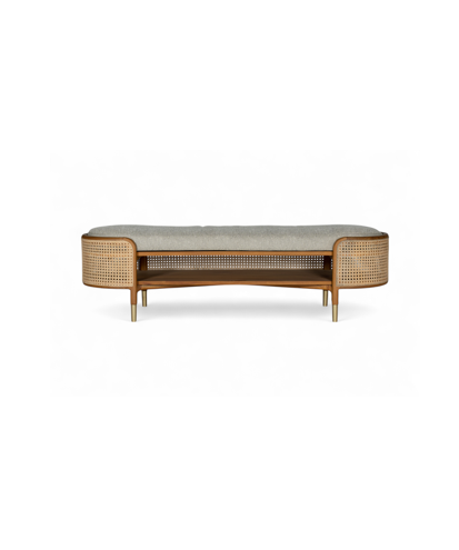 Latana Bench | Teak Timber and natural rattan inlays