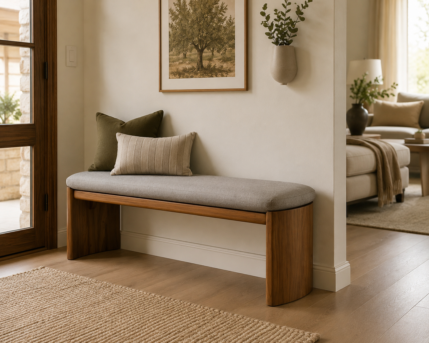 Montana Bench | Solid Teak Timber with fabric
