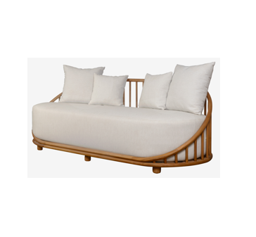 Orlando Sofa in Teak Timber & Fabric Upholstery