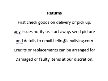 Returns - check goods upon pick up or delivery
