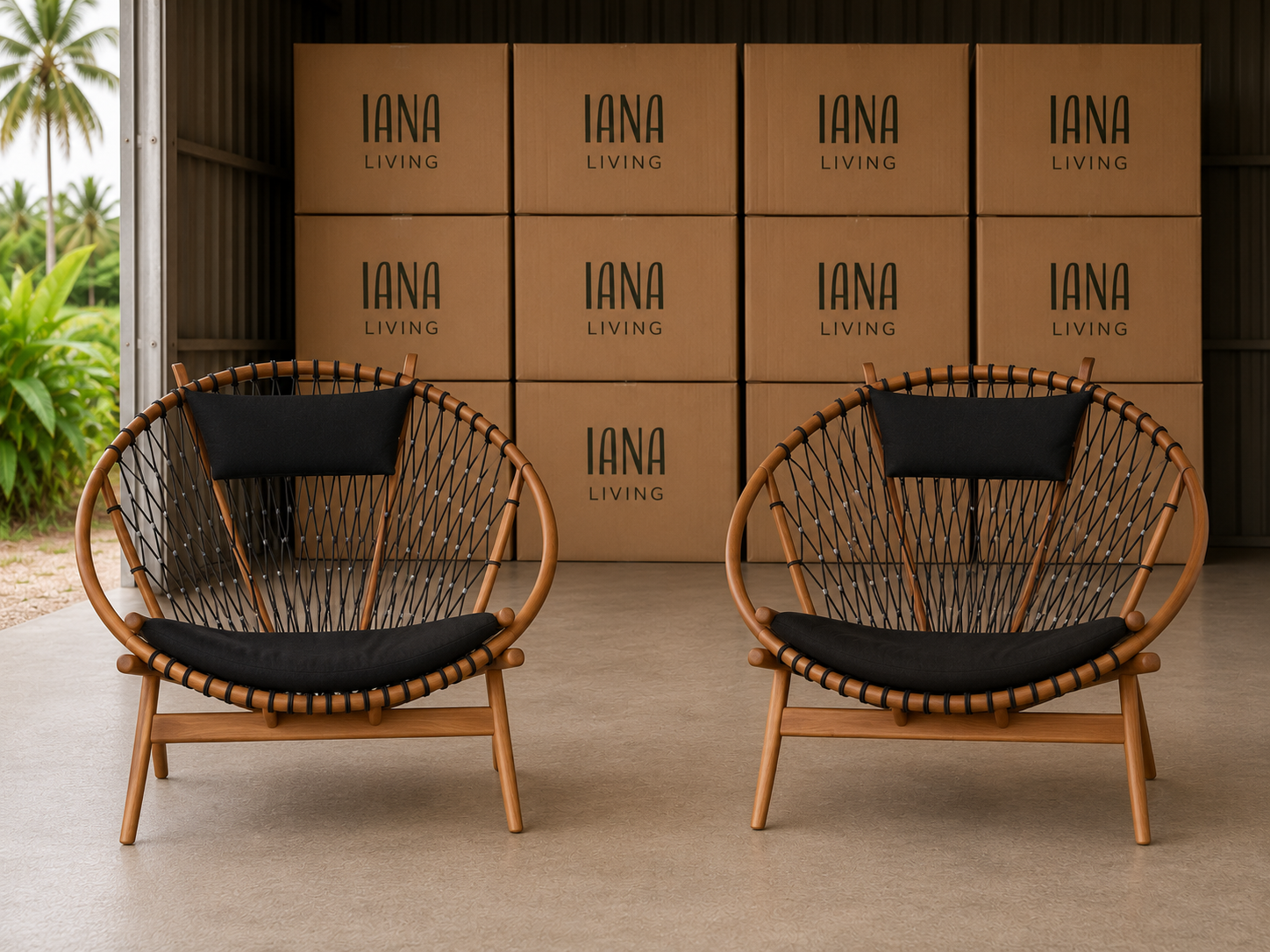 Selena Lazy Chair | Solid Teak Timber and Polyester rope.