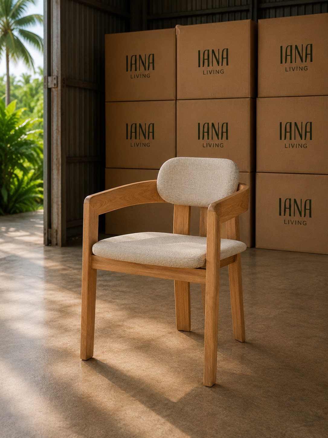 Solaro Dining Chair | Solid Teak Timber and fabric upholstery